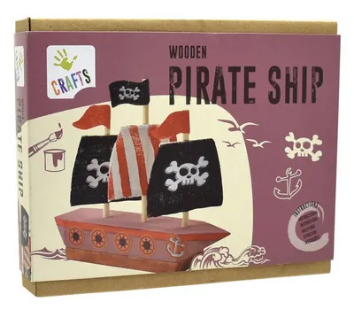 Produktbild von Piratenschiff aus Holz zum selber bauen & anmalen für Kinder