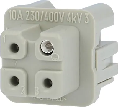 Produktbild von HARTING Han 3A Buchseneinsatz (F) Schraubanschluss, 3-polig+PE 230V/400V, 10A - 1 Stück