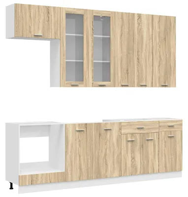 Imagen del producto de vidaXL Módulo de cocina LYON, 8 piezas, melamina color roble Sonoma