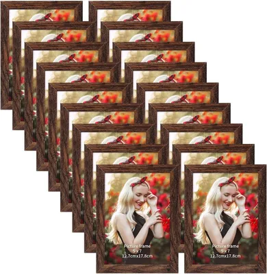 Immagine prodotto di set di 18 cornici 13x18 cm da appendere e da appoggio, marrone scuro