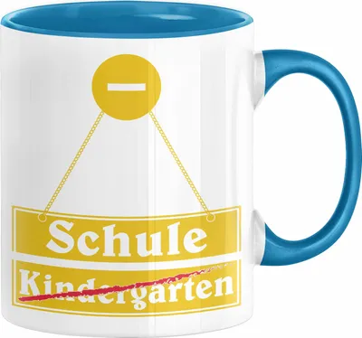 Produktbild von Einschulung Tasse Geschenk für Jungs Jungen 1. Schultag Grundschule (Blau)