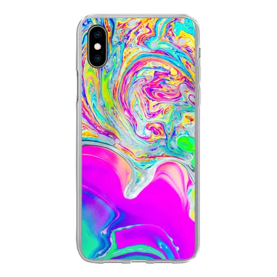 Produktbild von MuchoWow® Handyhülle Schutzhülle Hülle für iPhone Xs Kunst - Farben - Psychedelisch Silikon Softcase Handy Hülle - Handytasche