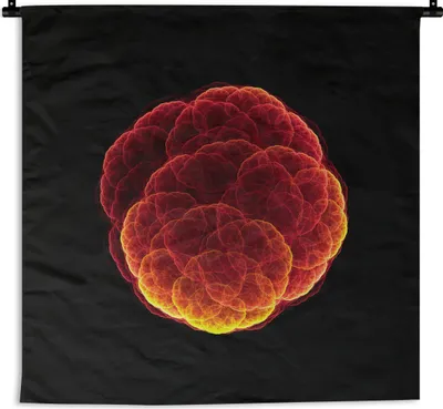 Produktbild von MuchoWow® Wandteppich Wandbehang Kreis - Rot - Wolke 120x120 cm Tapisserie Dekoration Wandtuch - Modern - Baumwollgewebe