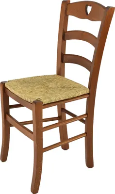 Obrázok produktu pre t m c s Tommychairs - stolička CUORE do kuchyne a jedálne, robustná konštrukcia z lakovaného bukového dreva vo farbe svetlo orechovo hnedej a sedadlo zo slamy