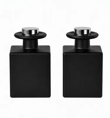 2 leere Diffuserflaschen aus schwarzem Glas, 150 ml