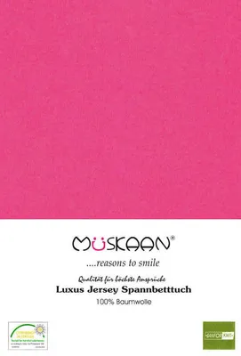 Produktbild von Jersey Spannbettlaken 140x200 - 160x200 cm Magenta / Pink - 100% Baumwolle