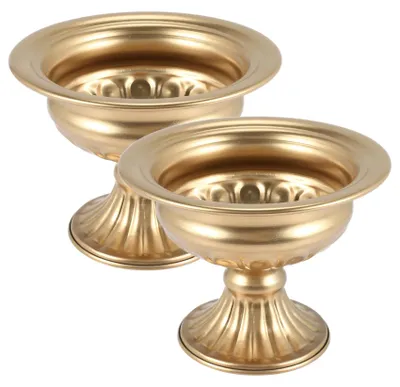 Metall-Trompetvase Gold 2er-Set für Hochzeitsdeko