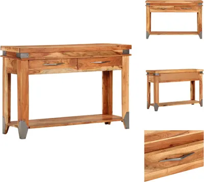 Image de vidaXL Table de chevet 110x34x74 cm Bois massif Acacia - Tables de chevet