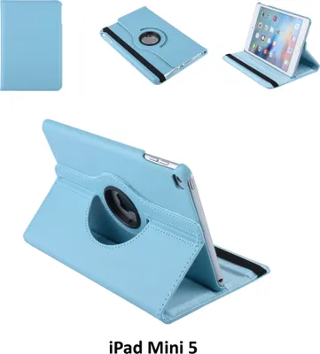 Immagine prodotto di Custodia a libro per tablet Apple iPad Mini 5 Ruotabile blu per iPad Mini 5 2 posizioni di visualizzazione