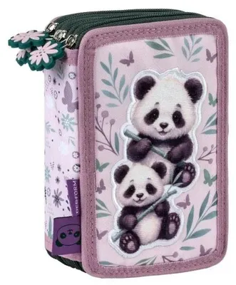Obrázok produktu pre Puzdro na ceruzky s príslušenstvom Panda, 3 priehradky, DERFORM