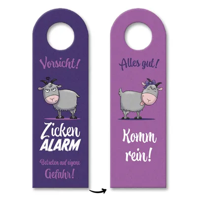 Produktbild von Vorsicht Zickenalarm Türhänger mit süßen Ziegen