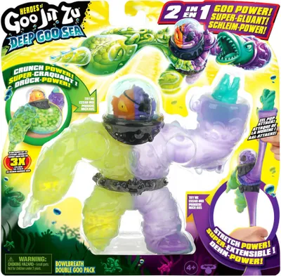 The product is packaged for sale, with the toy figures prominently displayed.