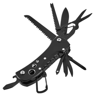 Produktbild von A. Basics 15-in-1-Multifunktions-Taschenmesser mit tasche, Schwarz