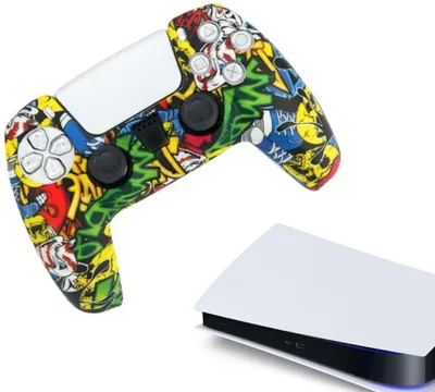 Immagine prodotto di Custodie e skin per PS5, PlayStation 5 - Custodie per videogiochi ad alte prestazioni - Copertura morbida - Accessori per controller antiscivolo - Grafity