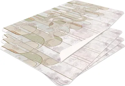 Produktbild von HUBDECO Strapazierfähige Schützende Esstischmatten - Set mit 4 abwaschbaren Vinyl-Tischmatten - Platzdeckchen für Küche - Tischmatte - Tischsets Abwaschbar - 44 x 32 cm - Modell 24