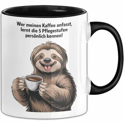 Produktbild von Pflege Humor Tasse Geschenk Wer Meinen Kaffee Anfasst Geschenkidee Geburtstag Pflegekraft (Schwarz)
