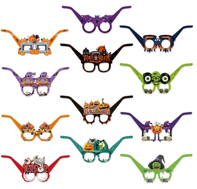 Halloween-Papierbrille, 12 Stück, Partydekoration