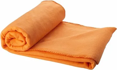 Zdjęcie produktu dla Koc polarowy w kratkę – pomarańczowy – poliester – 150 x 120 cm