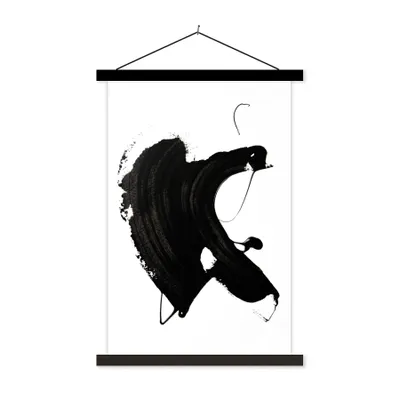 Produktbild von MuchoWow® Textilposter Schwarz - Farbe - Design 120x180 cm mit schwarzem Rahmen - Fotos