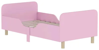 Obrázek produktu pro Dětská postýlka - postel pro mládež - ochrana proti vypadnutí - rošt - dřevo - 140 x 70 cm - růžová