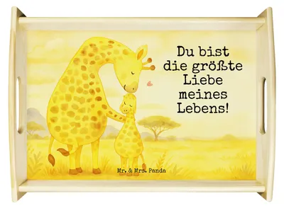 Produktbild von Mr. & Mrs. Panda betttablett Giraffe Kind Design - Weiß - Geschenk, Tochter, Tablett, Deko, Sohn, sofatablett, Mutter, Wildtiere, Bett-Tablett, Lieblingsmensch, Mama