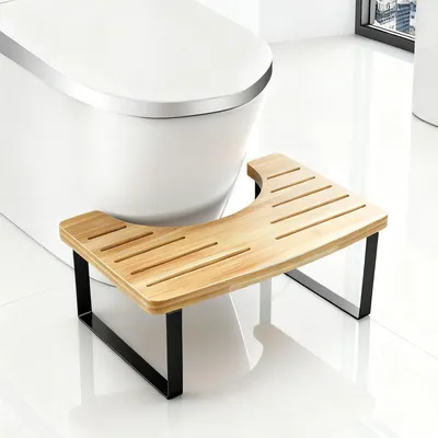 Productafbeelding van Toiletkruk van Hout - Ergonomisch Ontwerp - 40 x 20 x 17 cm