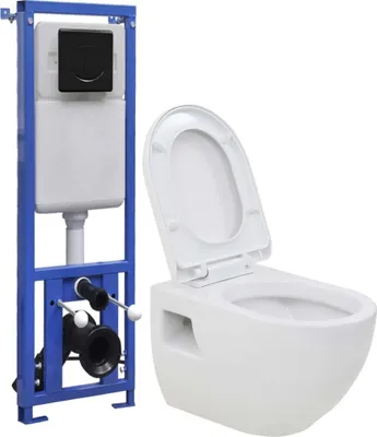 Image de Toilette suspendue au mur avec réservoir haut caché Céramique