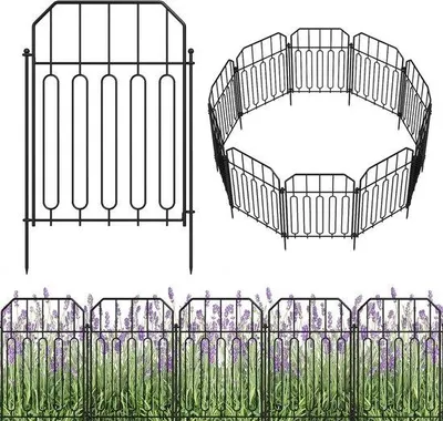 Immagine prodotto di Recinzione da giardino in metallo, 25 elementi, 31x41 cm