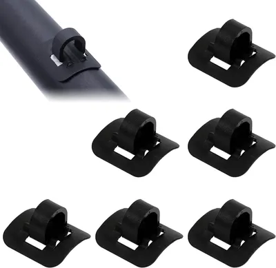 Productafbeelding van Fiets C-clips - Kabelgeleider Bevestiging - Fietskabels Organiseren - Zelfklevende 3M Achterkant - 6 stuks - Zwart