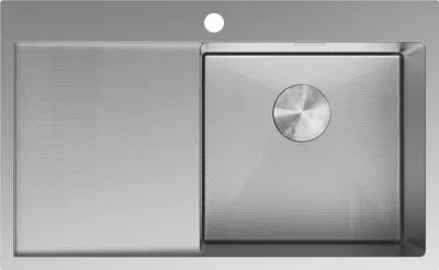 Image de Mexen Exar évier en acier 1-bac avec égouttoir à droite 780 x 480 mm, inox HC - 6434781010P-01HC