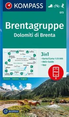 Obrázok produktu pre KOMPASS Wanderkarte 073 Brentagruppe / Brenta Dolomity 1:25 000
