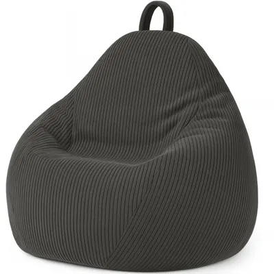 Produktbild von Birnen-Sitzsack aus Cord mit abnehmbarem Bezug 80 x 70 cm, Dunkelgrau
