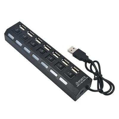 Produktbild von Verk 06235 Mini USB Hub 2.0, 7 Anschlüsse
