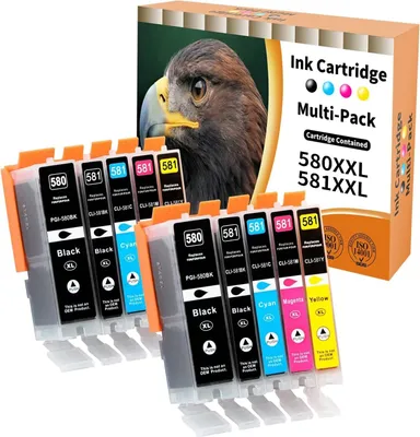 Produktbild von 10x Druckerpatronen kompatibel mit PGI-580XL CLI-581XL für Canon Pixma TR8550, TR8500, TS6350a, TS705a, TS6350, TS8350, TS8250, TS6150, TS9550