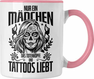 Produktbild von Trendation - Tattoo Frauen Geschenk Nur Ein Mädchen Das Totenköpfe und Tattoos Liebt Tattoowiererin  (Rosa)