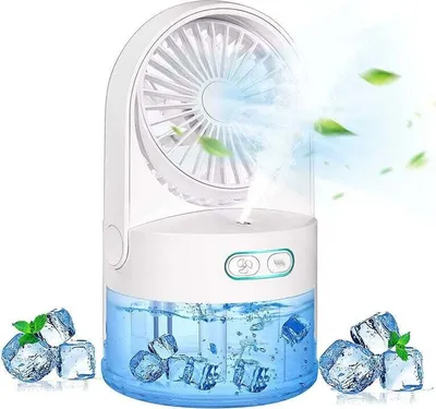 Produktbild von Tischventilator, kleiner Büroventilator mit großem 300-ml-Wasserreservoir