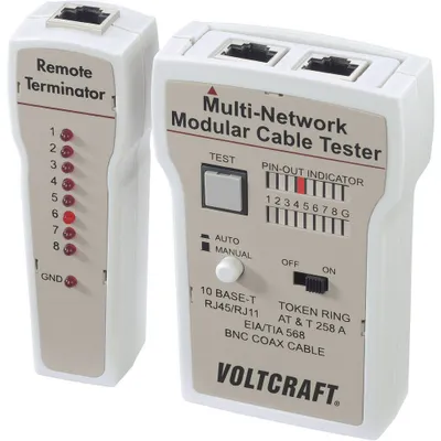 Productafbeelding van Kabeltester CT-2 VOLTCRAFT CT-2. Geschikt voor RJ-45, BNC en RJ-11 connectoren