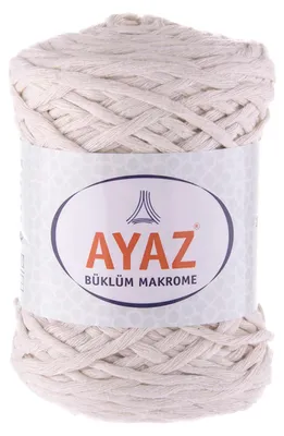 250g Strickgarn Büklüm Makrome Baumwollgarn naturweiß