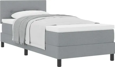 Immagine prodotto di Letto a molle con testiera Grigio chiaro 90 x 200 cm Tessuto