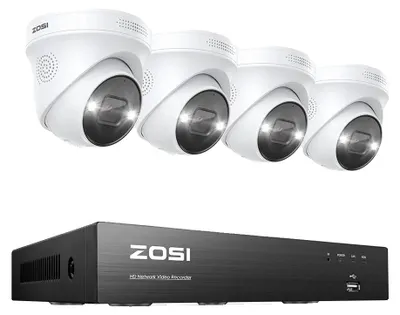 Immagine prodotto di Sistema di telecamere di sicurezza, risoluzione 8MP, riconoscimento AI, 4 telecamere 8MP, nessuna telecamera