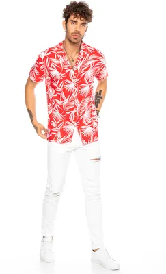 Produktbild von Red Bridge Herren Hawaii Hemd Kurzarm Shirt Rot M