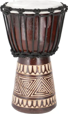 Produktbild von Holztrommel, Percussion Rhythmus Klang Instrument, (Djembe) mit Schnitzereien in Verschiedenen Größen, Braun, Größe: 30 cm
