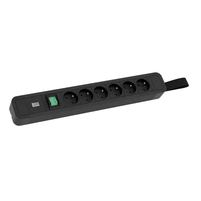 Zdjęcie produktu dla BACHMANN PRIMO 2 6xUTE 1xswitch 2.0m CEE7/7, czarny, 2 m
