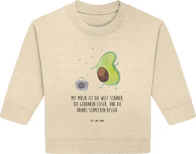 Produktbild von Mr. & Mrs. Panda Organic Baby Pullover Avocado Tanzen 6. - 12. Monat - Natural Raw - Geschenk, Musik, Party, Urlaub, Singen, Bullover, Feier