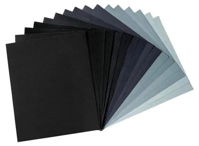 Produktbild von Schleifpapier Set, Schmirgelpapier Fein 5000 3000 2500 2000 1500 1200 1000 800 Nass und Trocken Sandpaper für Auto, Holzmöbel, Metall, Stein, Lack, Glas, 23 x 28 cm (16 Stück)