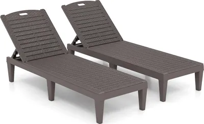 Produktbild von 2-teiliges, verstellbares Sonnenliegen-Set, wetterfest, braun