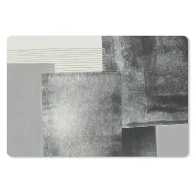Produktbild von MuchoWow® Schreibtischunterlage Abstrakt - Grau - Schwarz - Würfel 60x40 cm - XXL Mauspad - Großes Mauspad
