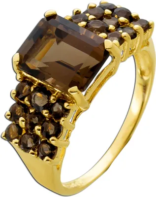 Produktbild von Rauchquarz Cocktail Ring Gold 585 14K braune Edelsteine 2.71ct  19
