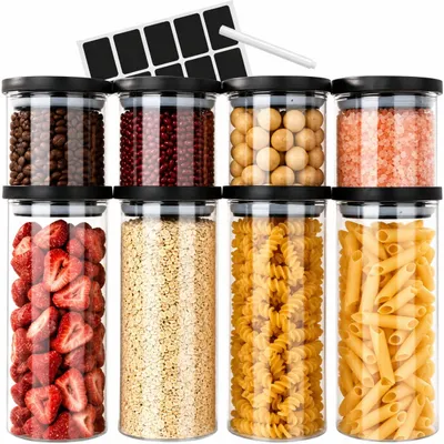 Vorratsdosen-Set, 8 Stück, luftdicht, 4x800 ml + 4x300 ml