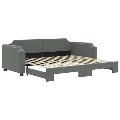 Produktbild von vidaXL Tagesbett Ausziehbar Dunkelgrau 90x190 cm Stoff